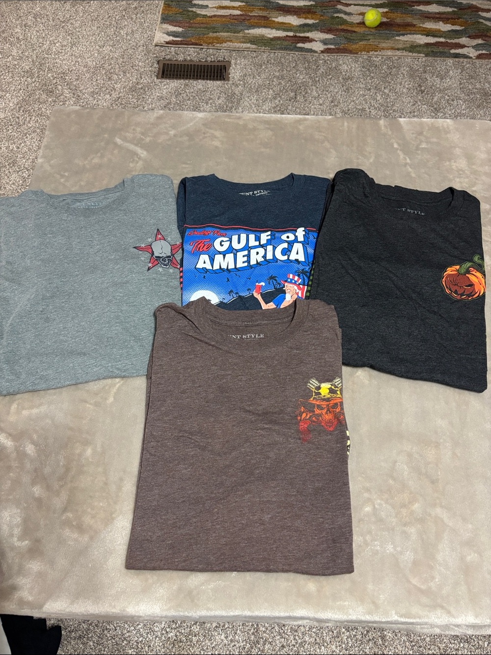 Lot of 4!!! Mens 2 XL Grunt Style Short Sleeve Tees - Gray, Navy, Black, Brown